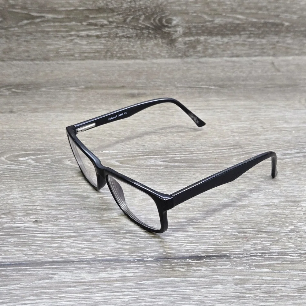 Enhance 3945 Eyeglass Frame Only Matte Black Rectangular Men's Large  55-16-140